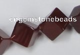 CAA149 15.5 inches 12*12mm cube red agate gemstone beads