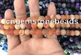 CAA1490 15.5 inches 6mm round matte banded agate beads wholesale