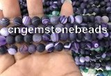 CAA1495 15.5 inches 6mm round matte banded agate beads wholesale