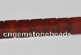 CAA150 15.5 inches 8*8mm cube red agate gemstone beads