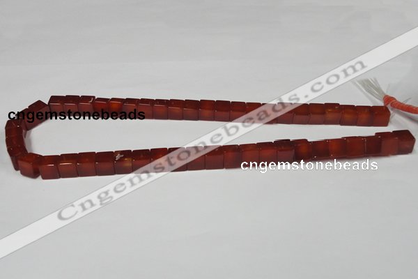 CAA150 15.5 inches 8*8mm cube red agate gemstone beads