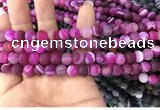 CAA1500 15.5 inches 6mm round matte banded agate beads wholesale