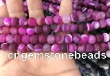 CAA1501 15.5 inches 8mm round matte banded agate beads wholesale