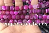 CAA1503 15.5 inches 12mm round matte banded agate beads wholesale