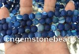 CAA1506 15.5 inches 8mm round matte banded agate beads wholesale