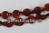 CAA151 15.5 inches 8*8mm curved moon red agate gemstone beads