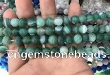 CAA1516 15.5 inches 8mm round matte banded agate beads wholesale