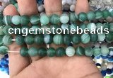 CAA1517 15.5 inches 10mm round matte banded agate beads wholesale