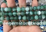 CAA1518 15.5 inches 12mm round matte banded agate beads wholesale