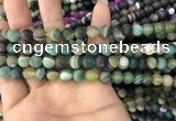 CAA1520 15.5 inches 6mm round matte banded agate beads wholesale