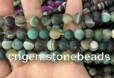 CAA1523 15.5 inches 12mm round matte banded agate beads wholesale