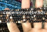 CAA1536 15.5 inches 4mm round banded agate beads wholesale