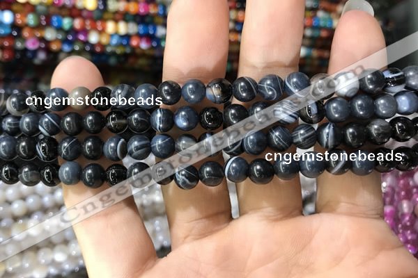 CAA1543 15.5 inches 6mm round banded agate beads wholesale