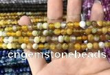 CAA1548 15.5 inches 4mm round banded agate beads wholesale