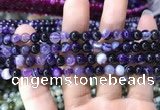 CAA1555 15.5 inches 6mm round banded agate beads wholesale
