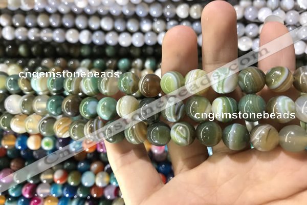 CAA1586 15.5 inches 8mm round banded agate beads wholesale