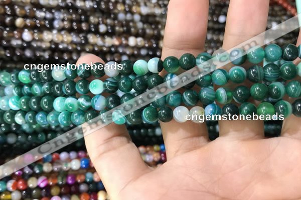 CAA1597 15.5 inches 6mm round banded agate beads wholesale