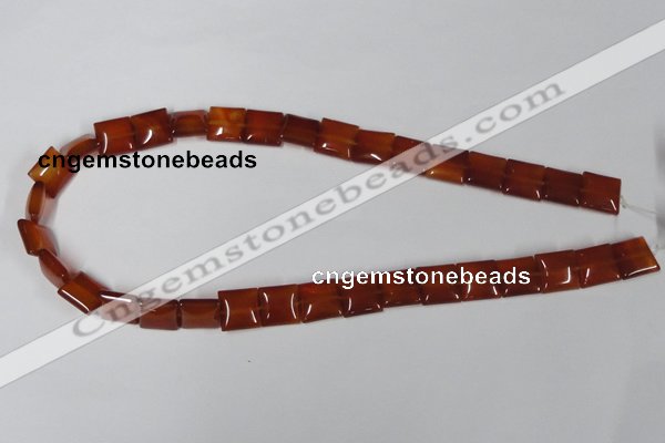 CAA160 15.5 inches 12*12mm square red agate gemstone beads