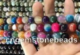 CAA1605 15.5 inches 10mm round banded agate beads wholesale