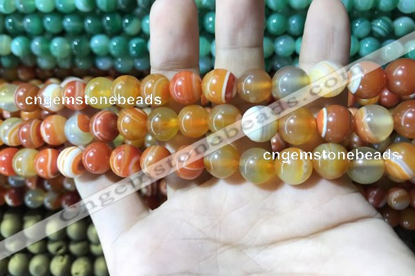 CAA1609 15.5 inches 6mm round banded agate beads wholesale