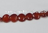 CAA162 15.5 inches 8*8mm heart red agate gemstone beads