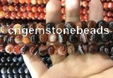 CAA1623 15.5 inches 10mm round banded agate beads wholesale