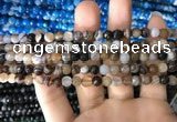 CAA1635 15.5 inches 6mm faceted round banded agate beads