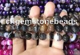 CAA1637 15.5 inches 10mm faceted round banded agate beads