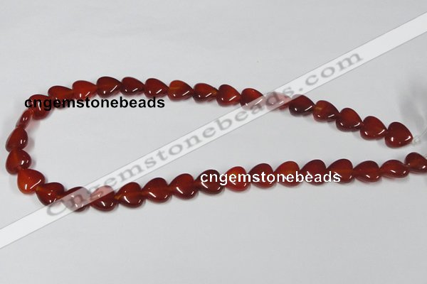 CAA164 15.5 inches 12*12mm heart red agate gemstone beads