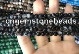 CAA1640 15.5 inches 6mm faceted round banded agate beads