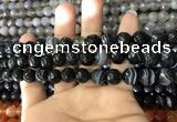 CAA1642 15.5 inches 10mm faceted round banded agate beads