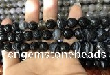 CAA1643 15.5 inches 12mm faceted round banded agate beads