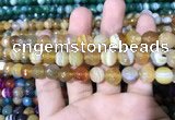 CAA1647 15.5 inches 10mm faceted round banded agate beads