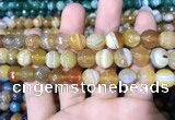 CAA1648 15.5 inches 12mm faceted round banded agate beads