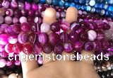 CAA1658 15.5 inches 12mm faceted round banded agate beads