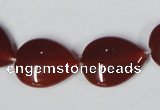 CAA166 15.5 inches 15*20mm flat teardrop red agate gemstone beads