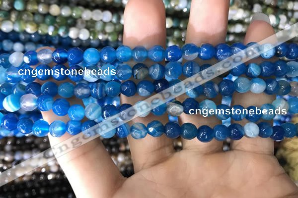 CAA1665 15.5 inches 6mm faceted round banded agate beads