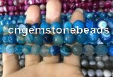 CAA1667 15.5 inches 10mm faceted round banded agate beads