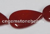 CAA167 15.5 inches 22*36mm flat teardrop red agate gemstone beads