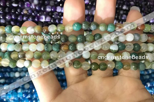 CAA1670 15.5 inches 6mm faceted round banded agate beads