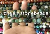 CAA1672 15.5 inches 10mm faceted round banded agate beads