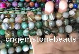CAA1673 15.5 inches 12mm faceted round banded agate beads
