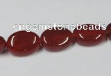 CAA169 15.5 inches 10*14mm oval red agate gemstone beads