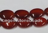 CAA170 15.5 inches 12*16mm oval red agate gemstone beads