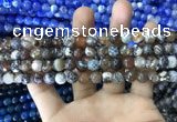 CAA1704 15 inches 8mm faceted round fire crackle agate beads