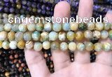 CAA1706 15 inches 8mm faceted round fire crackle agate beads