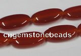 CAA171 15.5 inches 10*20mm oval red agate gemstone beads