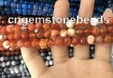 CAA1712 15 inches 8mm faceted round fire crackle agate beads