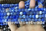 CAA1717 15 inches 8mm faceted round fire crackle agate beads