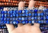 CAA1718 15 inches 8mm faceted round fire crackle agate beads